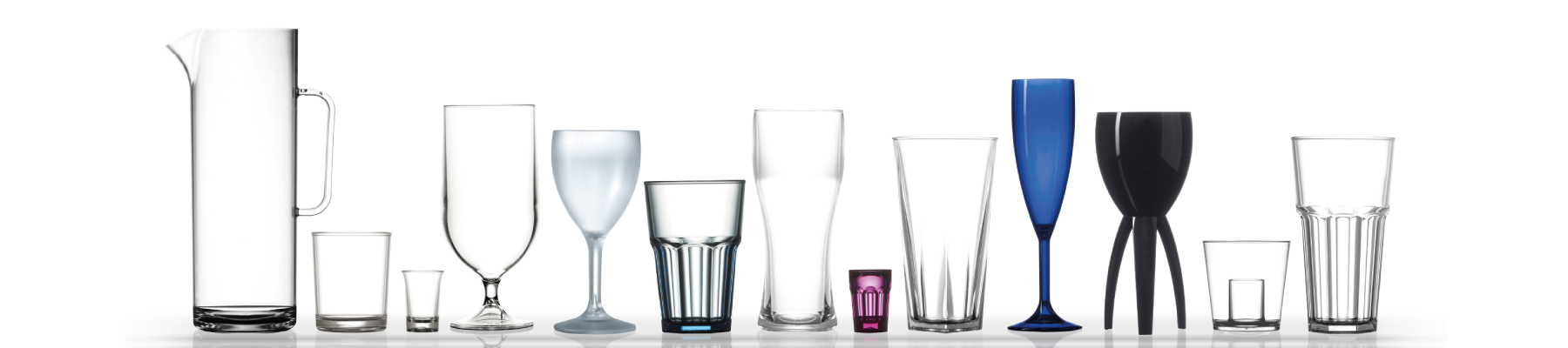 range of plastic glass styles for catering in Hampshire